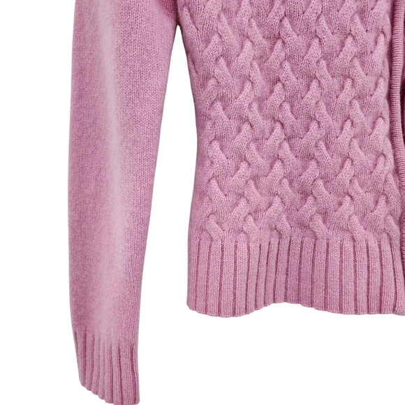 Valerie Stevens Women's 2 Ply Cashmere Textured Zip Cardigan Sweater - Picture 5 of 6